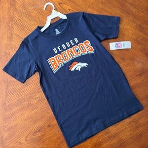 NFL youth M (10/12) Denver Broncos football short sleeve navy blue tee NEW NWT